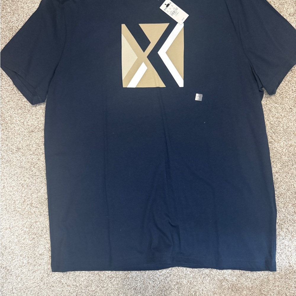 Express Men’s Navy and Gold Graphic Tee size L Tall NWT